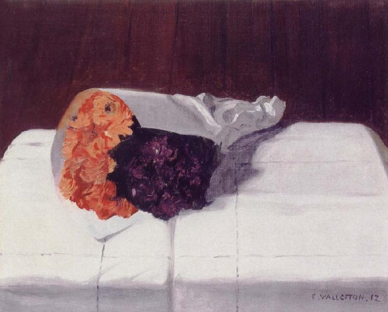 Felix Vallotton Still life with Bouquet of Marigolds and Violets Sweden oil painting art